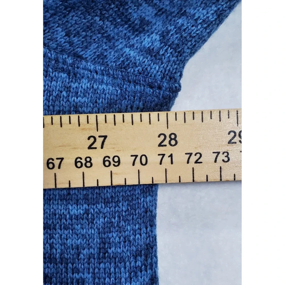 Eddie Bauer Mens XXL Blue Heather 1/4 Zip Fleece Pullover Sweater Jacket